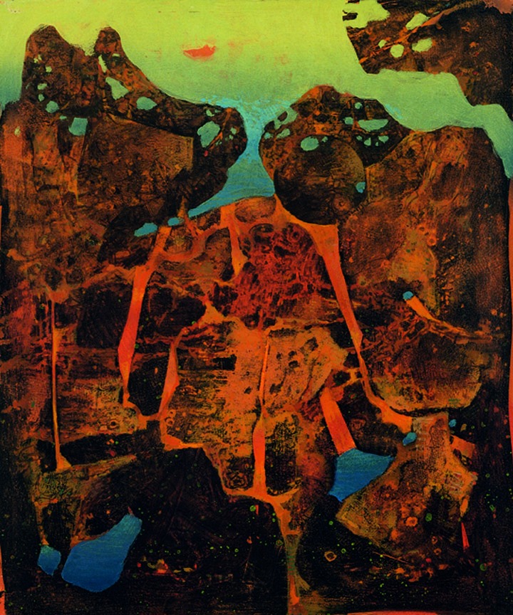 S.T. 1989, Tempera su tela / cartone pressato, cm: 40,5 x 48,5
