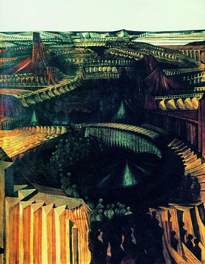 Calamita, 1970, Tempera auf Leinwand / Preßspan, cm: 92 x 121