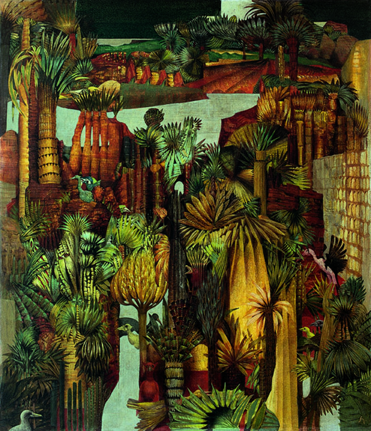 O.T. 1974, Tempera auf Leinwand / Preßspan, cm: 100 x 110