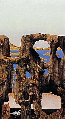 Fritz Hagl: O.T. 1976, Tempera auf Leinwand / Preßspan, cm: 61 x 36,5