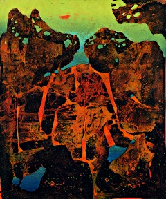 O.T. 1989, Tempera auf Leinwand / Preßspan, cm: 40,5 x 48,5